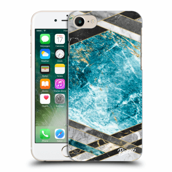 Picasee Apple iPhone 8 Hülle - Transparentes Silikon - Blue geometry