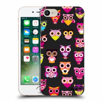 Picasee Apple iPhone 8 Hülle - Schwarzes Silikon - Owls