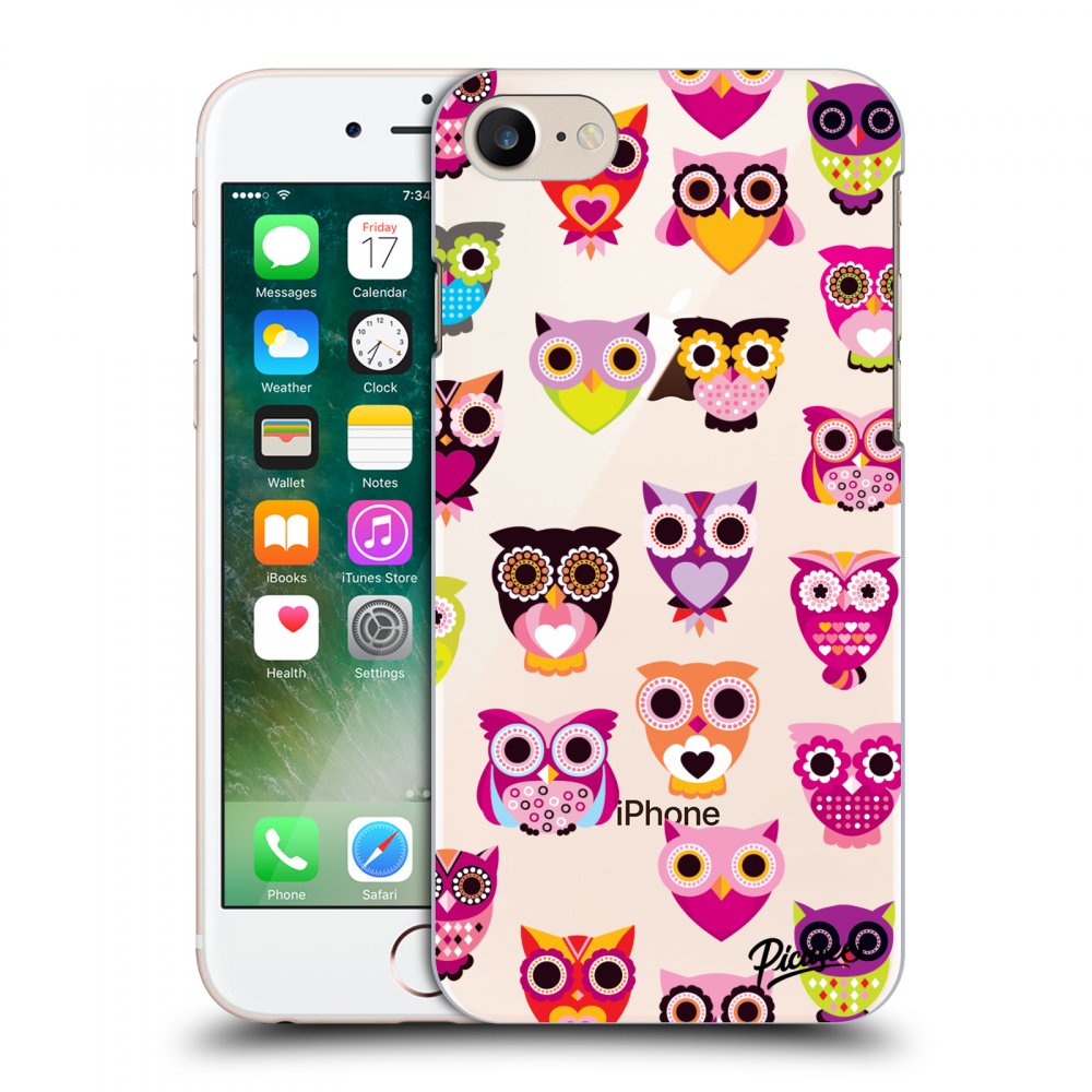 Picasee Apple iPhone 8 Hülle - Transparentes Silikon - Owls