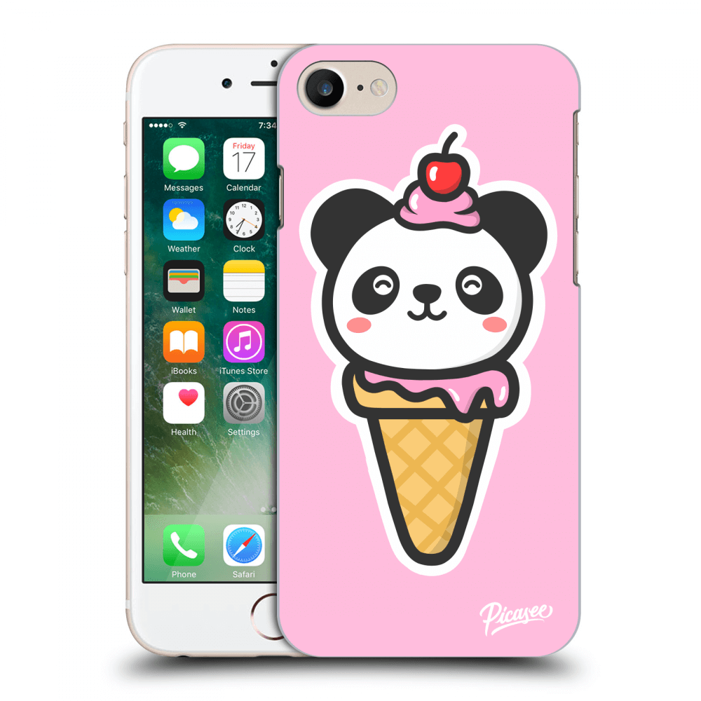 Picasee Apple iPhone 8 Hülle - Transparentes Silikon - Ice Cream Panda