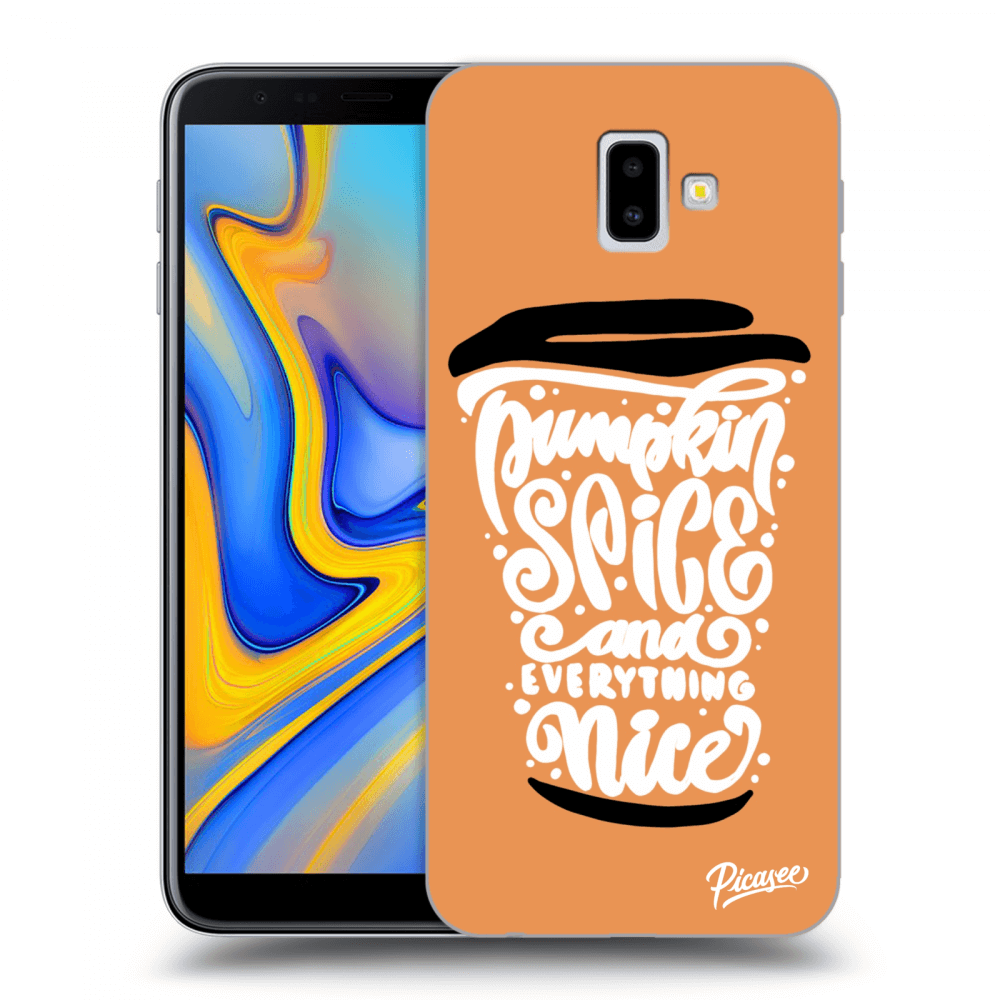 Picasee Samsung Galaxy J6+ J610F Hülle - Transparentes Silikon - Pumpkin coffee