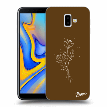 Picasee Samsung Galaxy J6+ J610F Hülle - Transparentes Silikon - Brown flowers
