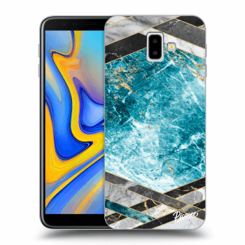 Picasee Samsung Galaxy J6+ J610F Hülle - Transparentes Silikon - Blue geometry