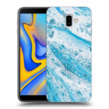 Picasee Samsung Galaxy J6+ J610F Hülle - Transparentes Silikon - Blue liquid