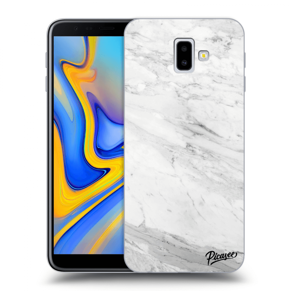 Picasee Samsung Galaxy J6+ J610F Hülle - Transparentes Silikon - White marble