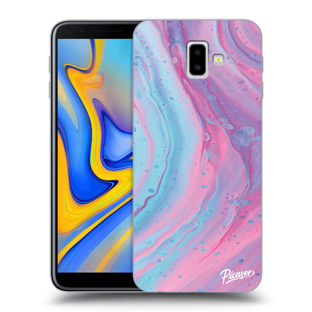 Picasee Samsung Galaxy J6+ J610F Hülle - Transparentes Silikon - Pink liquid