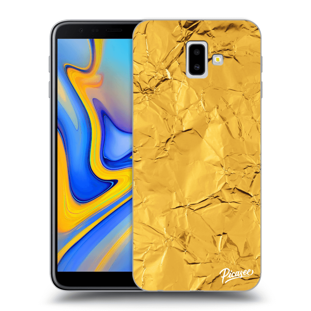 Picasee Samsung Galaxy J6+ J610F Hülle - Transparentes Silikon - Gold