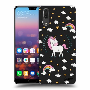 Picasee Huawei P20 Hülle - Schwarzes Silikon - Unicorn star heaven