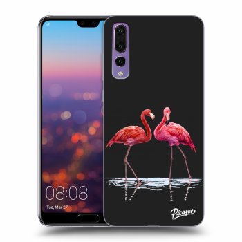 Picasee Huawei P20 Pro Hülle - Schwarzes Silikon - Flamingos couple