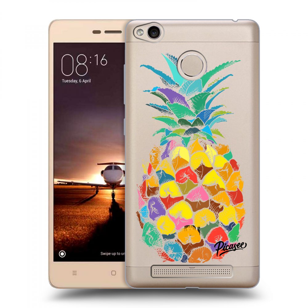Picasee Xiaomi Redmi 3s, 3 Pro Hülle - Transparentes Silikon - Pineapple