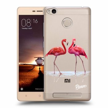 Picasee Xiaomi Redmi 3s, 3 Pro Hülle - Transparentes Silikon - Flamingos couple