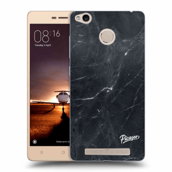 Picasee Xiaomi Redmi 3s, 3 Pro Hülle - Transparentes Silikon - Black marble