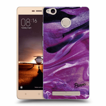 Picasee Xiaomi Redmi 3s, 3 Pro Hülle - Transparentes Silikon - Purple glitter