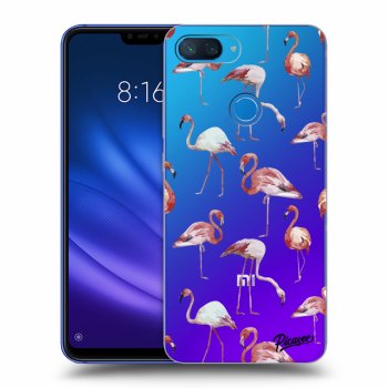 Picasee Xiaomi Mi 8 Lite Hülle - Transparentes Silikon - Flamingos