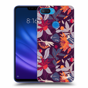 Picasee Xiaomi Mi 8 Lite Hülle - Schwarzes Silikon - Purple Leaf