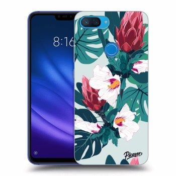 Picasee Xiaomi Mi 8 Lite Hülle - Schwarzes Silikon - Rhododendron