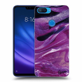 Picasee Xiaomi Mi 8 Lite Hülle - Transparentes Silikon - Purple glitter