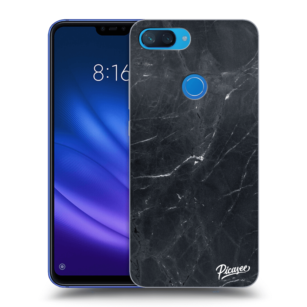 Picasee Xiaomi Mi 8 Lite Hülle - Transparentes Silikon - Black marble