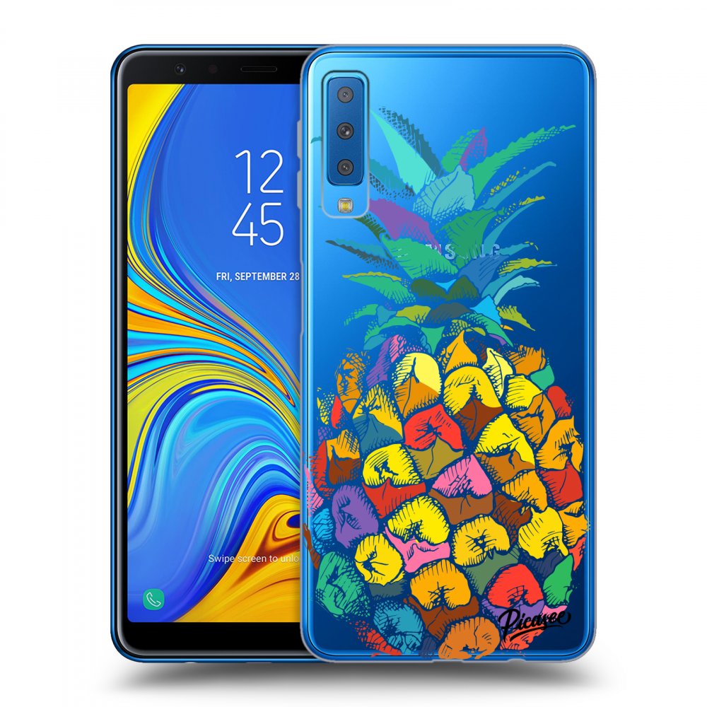 Picasee Samsung Galaxy A7 2018 A750F Hülle - Transparentes Silikon - Pineapple