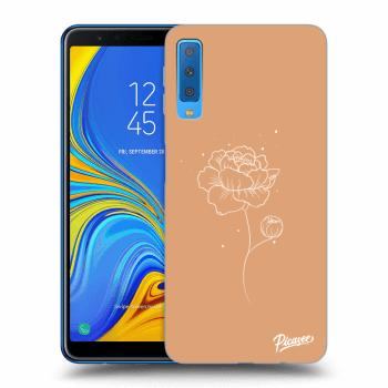 Picasee Samsung Galaxy A7 2018 A750F Hülle - Transparentes Silikon - Peonies