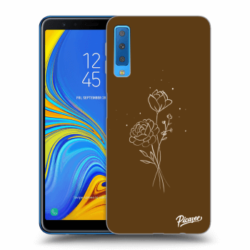 Hülle für Samsung Galaxy A7 2018 A750F - Brown flowers
