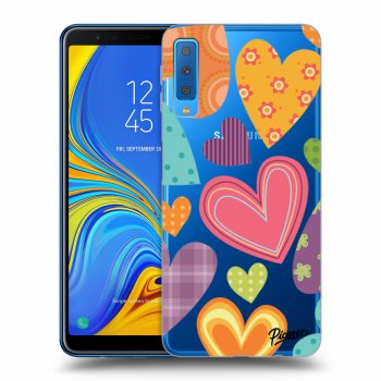 Picasee Samsung Galaxy A7 2018 A750F Hülle - Transparentes Silikon - Colored heart