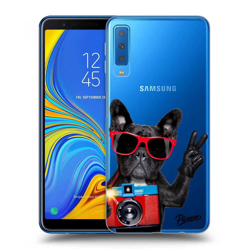 Picasee Samsung Galaxy A7 2018 A750F Hülle - Transparentes Silikon - French Bulldog