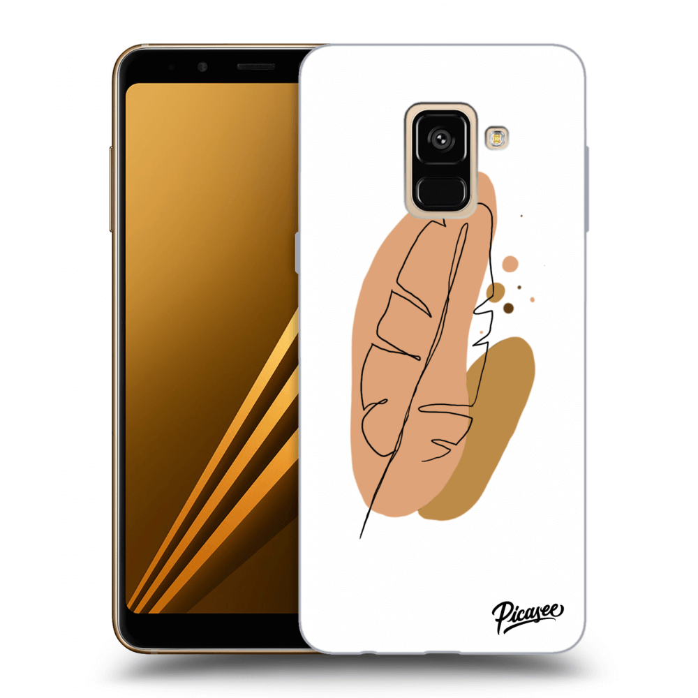 Picasee Samsung Galaxy A8 2018 A530F Hülle - Schwarzes Silikon - Feather brown