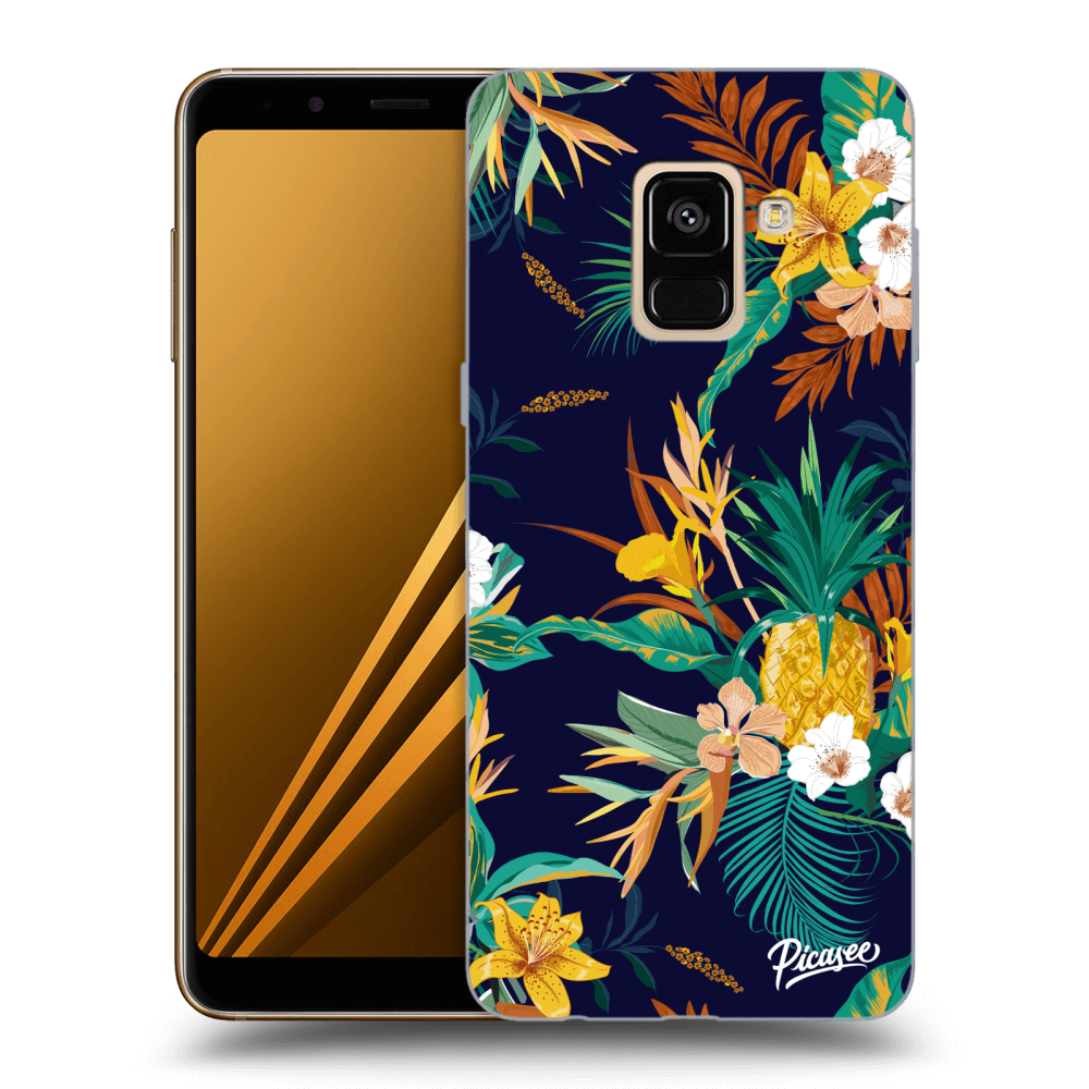 Picasee Samsung Galaxy A8 2018 A530F Hülle - Schwarzes Silikon - Pineapple Color