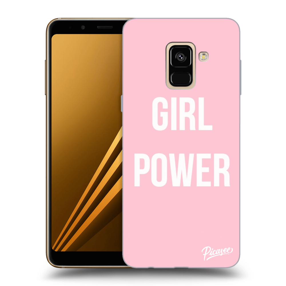 Picasee Samsung Galaxy A8 2018 A530F Hülle - Schwarzes Silikon - Girl power