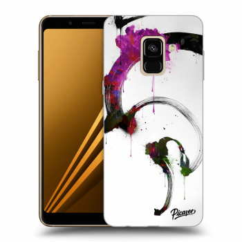 Picasee Samsung Galaxy A8 2018 A530F Hülle - Schwarzes Silikon - Peony White