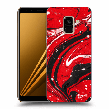 Picasee Samsung Galaxy A8 2018 A530F Hülle - Schwarzes Silikon - Red black
