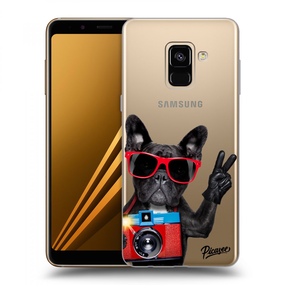 Picasee Samsung Galaxy A8 2018 A530F Hülle - Transparentes Silikon - French Bulldog