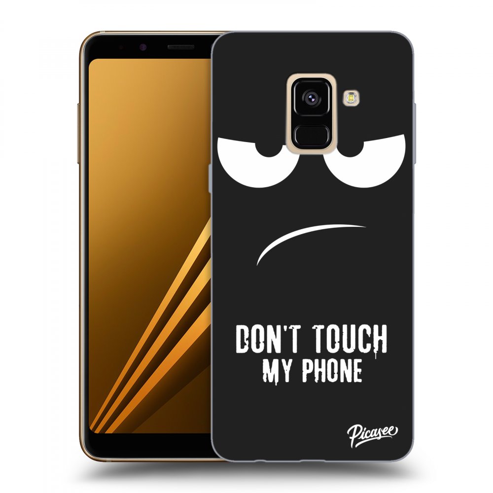Picasee Samsung Galaxy A8 2018 A530F Hülle - Schwarzes Silikon - Don't Touch My Phone