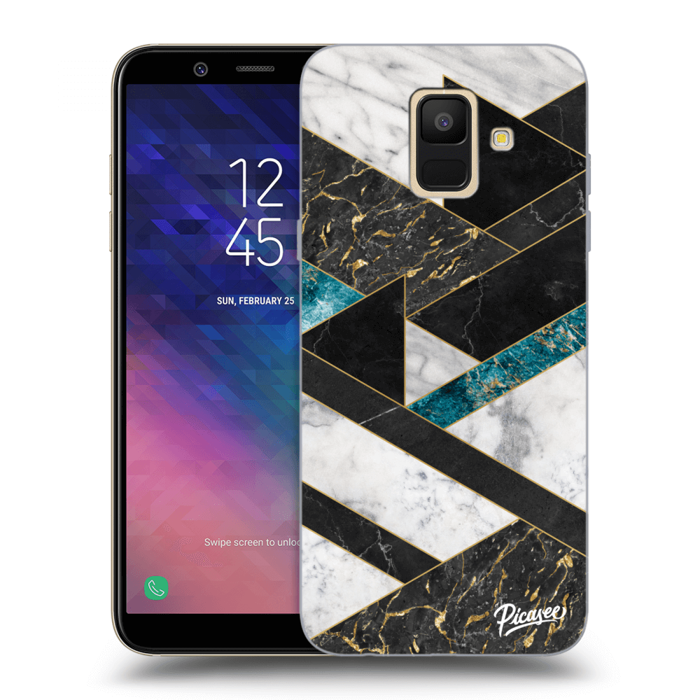 Picasee Samsung Galaxy A6 A600F Hülle - Transparentes Silikon - Dark geometry