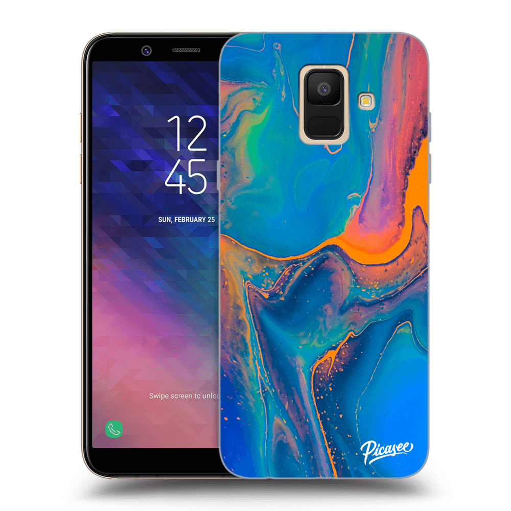 Picasee Samsung Galaxy A6 A600F Hülle - Transparentes Silikon - Rainbow