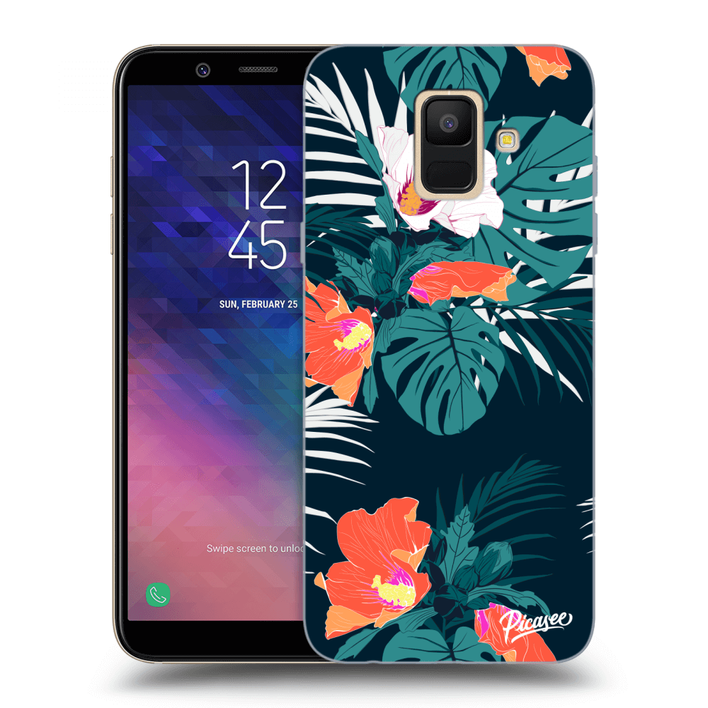 Picasee Samsung Galaxy A6 A600F Hülle - Transparentes Silikon - Monstera Color