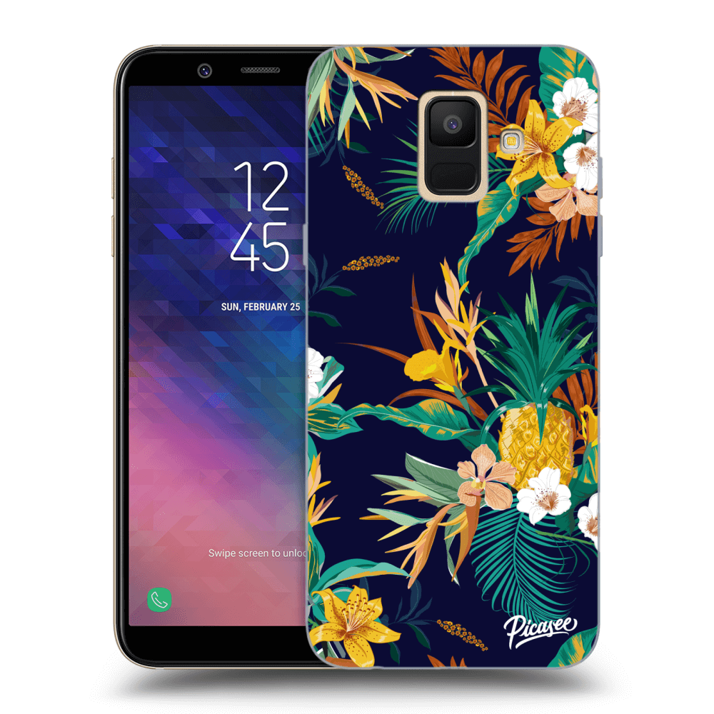 Picasee Samsung Galaxy A6 A600F Hülle - Transparentes Silikon - Pineapple Color