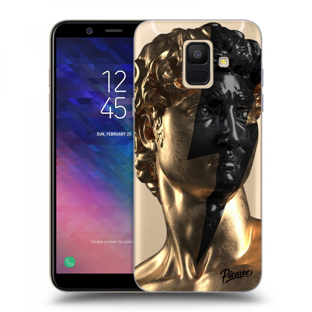 Picasee Samsung Galaxy A6 A600F Hülle - Transparentes Silikon - Wildfire - Gold