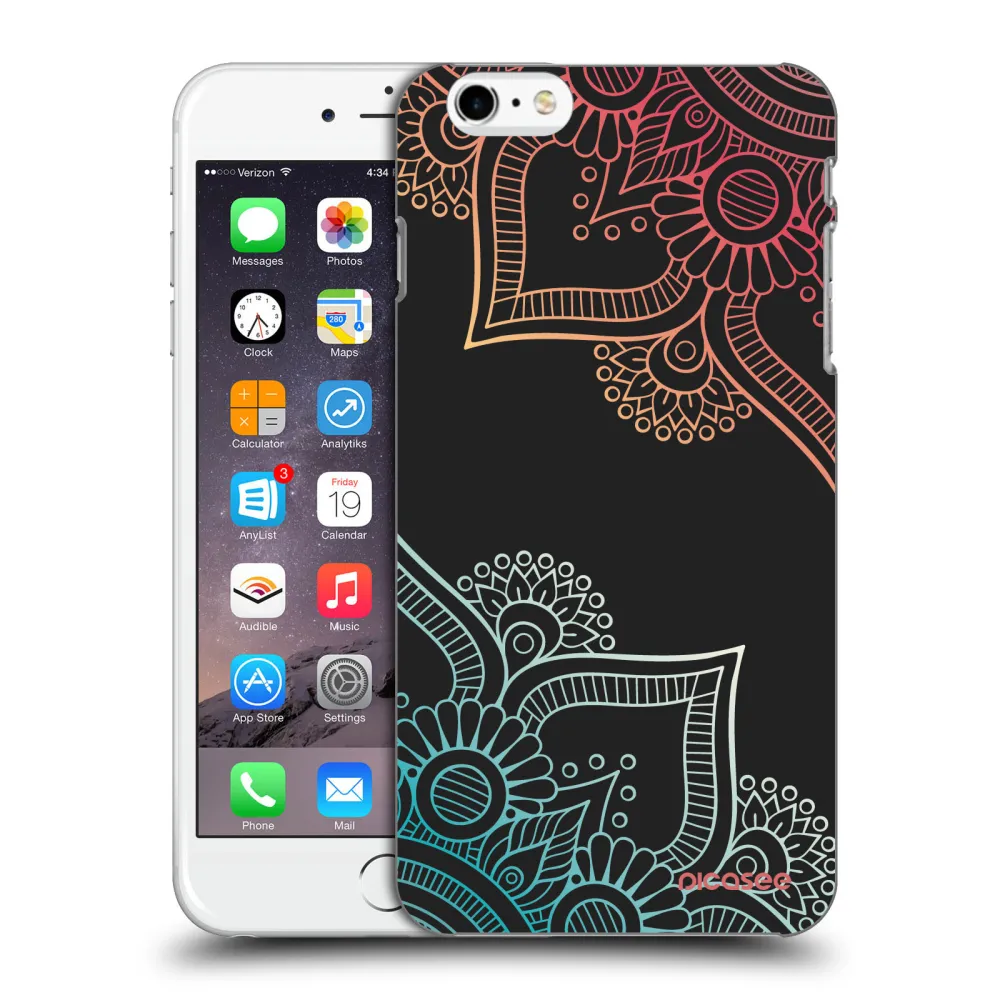 Picasee Apple iPhone 6 Plus/6S Plus Hülle - Schwarzes Silikon - Blumenmuster