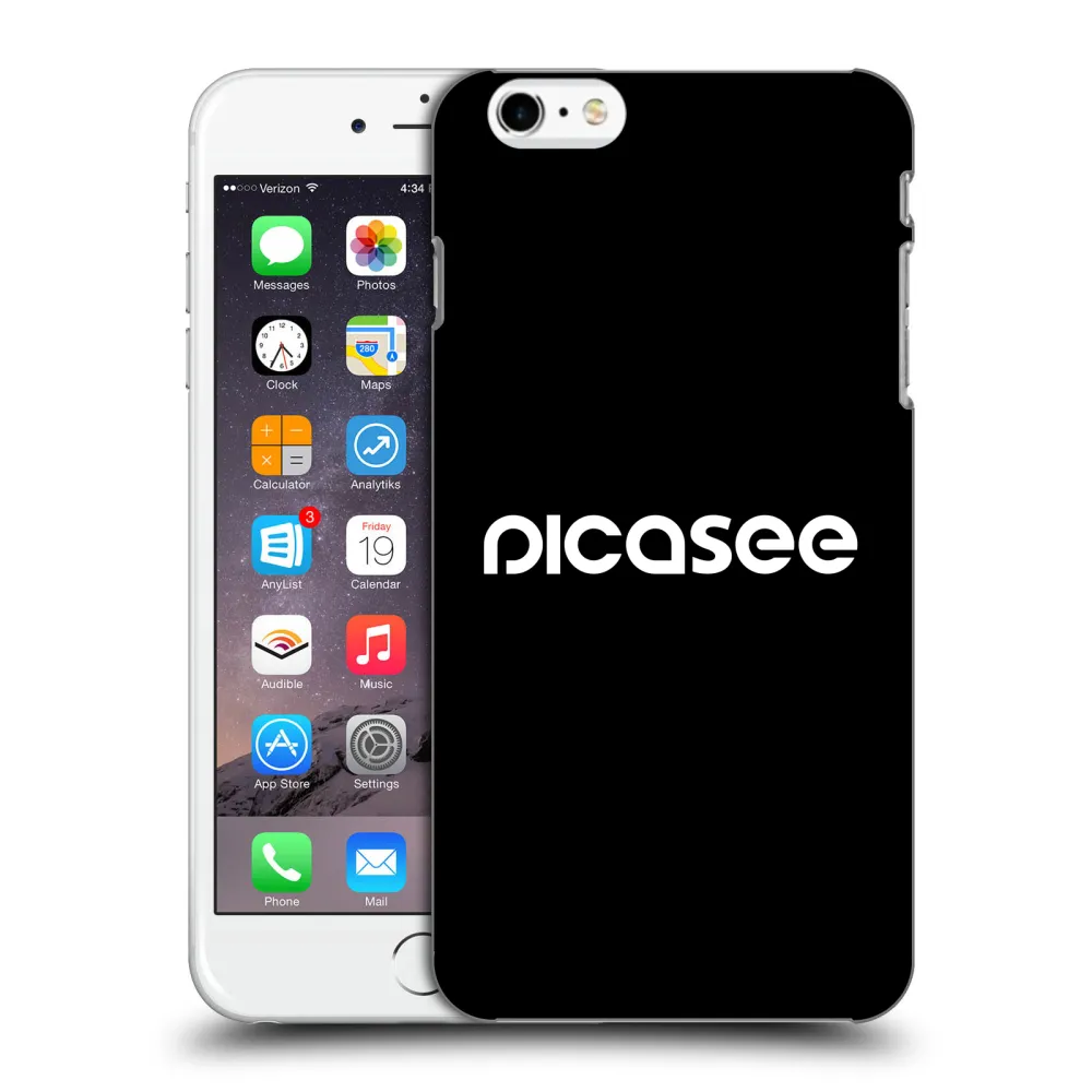 Picasee Apple iPhone 6 Plus/6S Plus Hülle - Schwarzes Silikon - Picasee - new logo - white