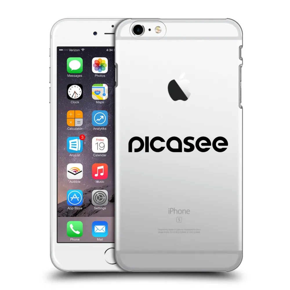 Picasee Apple iPhone 6 Plus/6S Plus Hülle - Transparentes Silikon - Picasee - new logo - black