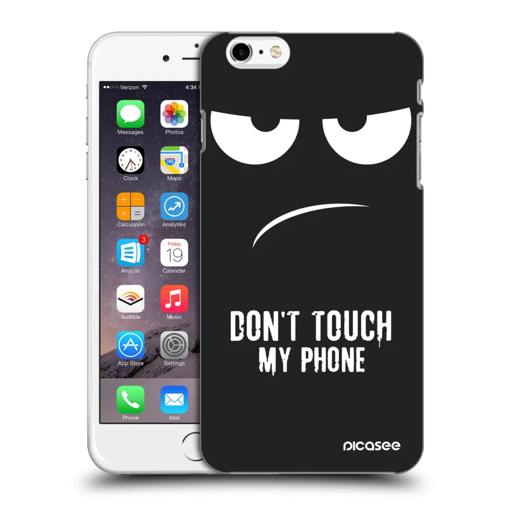 Picasee Apple iPhone 6 Plus/6S Plus Hülle - Schwarzes Silikon - Don't Touch My Phone