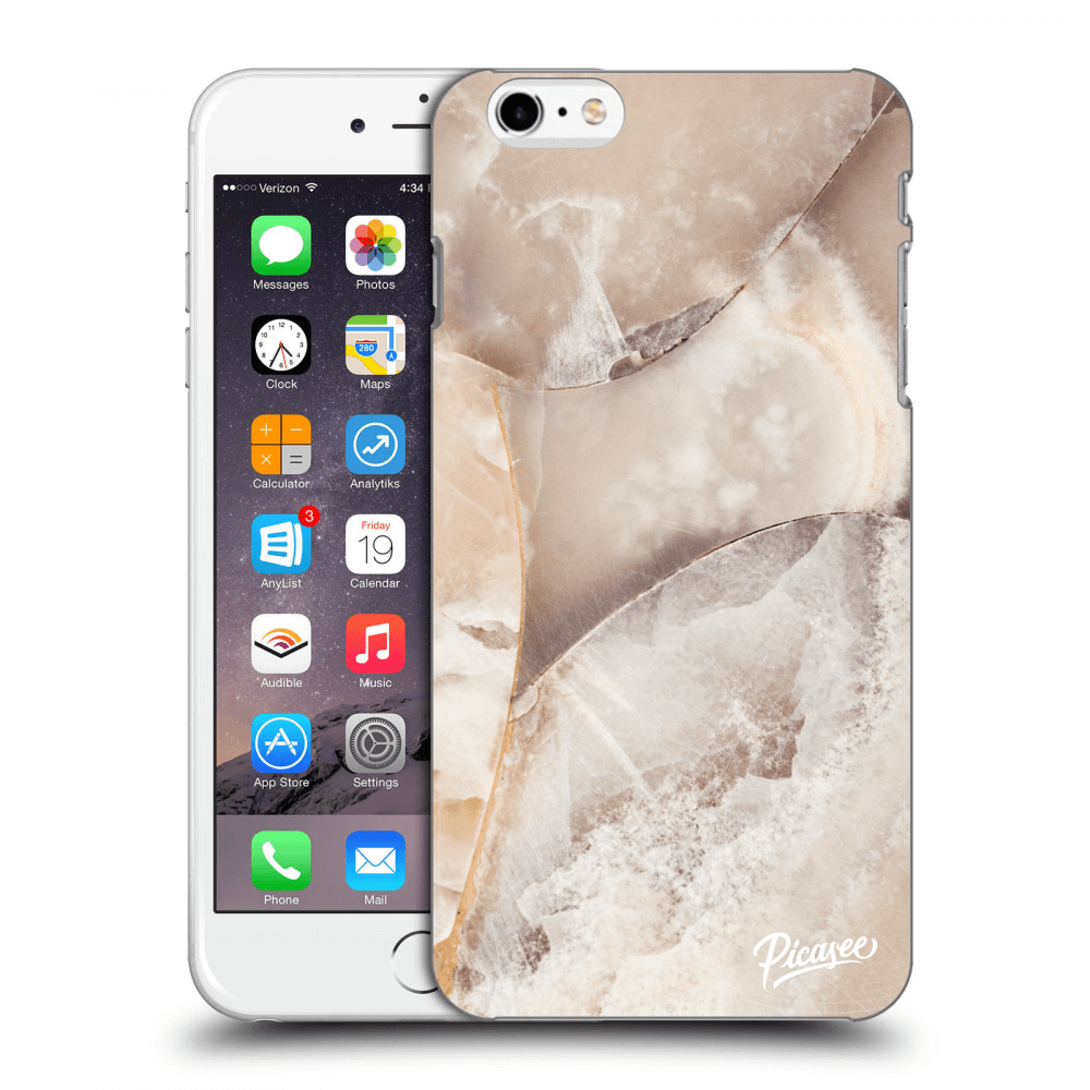 Picasee Apple iPhone 6 Plus/6S Plus Hülle - Transparentes Silikon - Cream marble