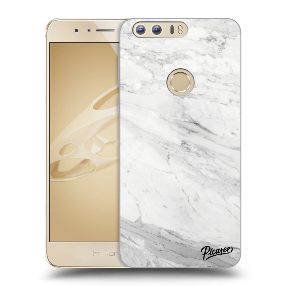 Picasee Honor 8 Hülle - Transparentes Silikon - White marble
