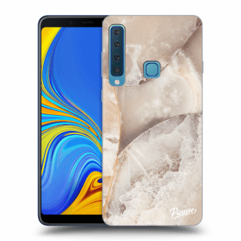 Picasee Samsung Galaxy A9 2018 A920F Hülle - Schwarzes Silikon - Cream marble
