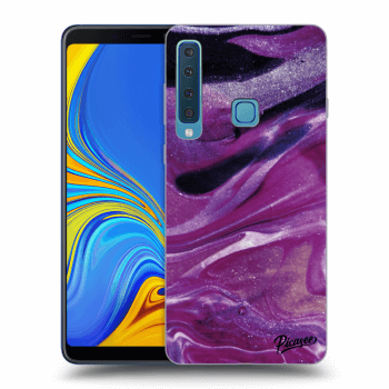 Picasee Samsung Galaxy A9 2018 A920F Hülle - Schwarzes Silikon - Purple glitter