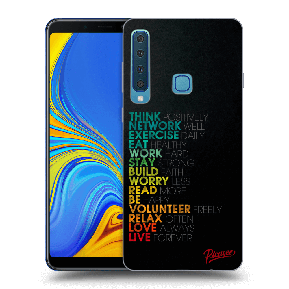 Picasee Samsung Galaxy A9 2018 A920F Hülle - Schwarzes Silikon - Motto life