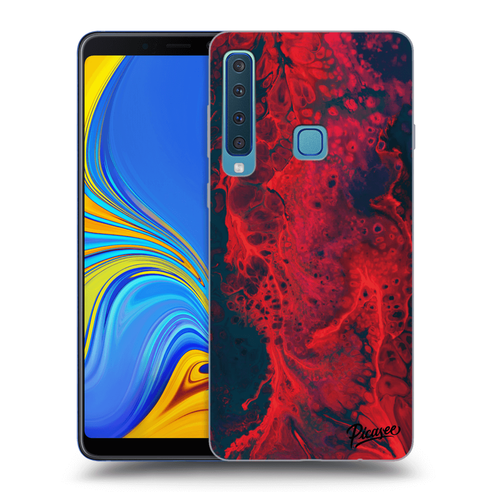 Picasee Samsung Galaxy A9 2018 A920F Hülle - Transparentes Silikon - Organic red
