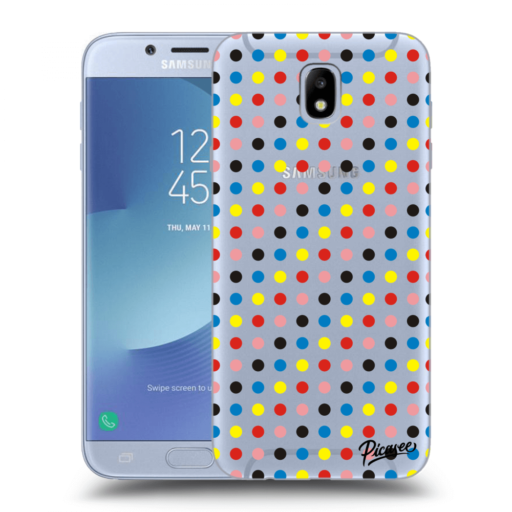 Picasee Samsung Galaxy J7 2017 J730F Hülle - Transparentes Silikon - Colorful dots